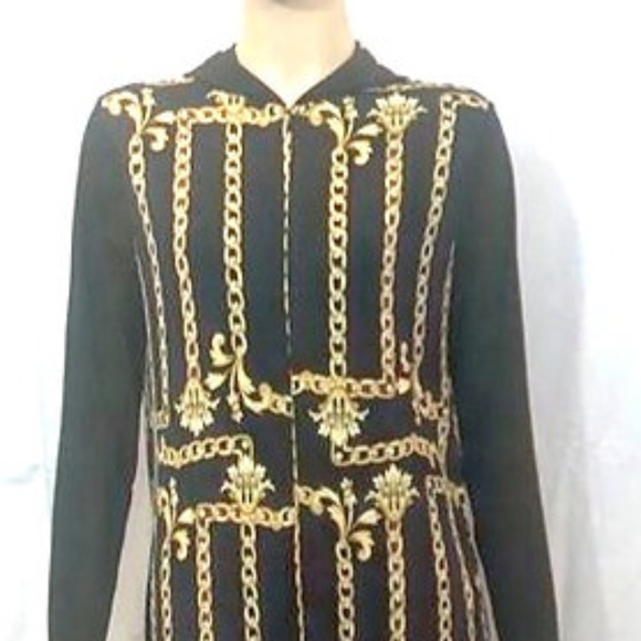 DEVORAH'S SECRET Modest Robe Front Zipper Hoodie Gold Chain - Picture 4 of 7